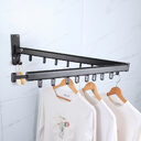 Folding Clothes Hanger Wall Mount Retractable Cloth Drying