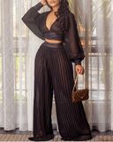 Pleated Wide-leg Pants Two-piece Suit
