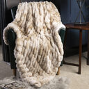 Sofa Blanket Soft Upholstery Stretch Rabbit Fur Tie-dye