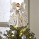 Christmas Tree Decoration Golden Angel Doll Top Star