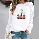 Christmas Tree Print Hoodless Round Neck Sweatshirt Women's