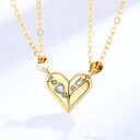 Love Couple Necklace Pair Of Magnet Stone Rotating