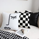 Black And White Simple Checkerboard Pillow Living Room