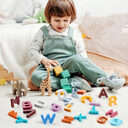 Wooden Numbers And Letters Puzzle Baby Children's Educational