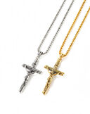 Christian Jesus Cross Pendant Religion Classic Mens Titanium