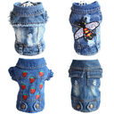 Designer Dog Clothes Small Denim Jacket Coat Cat