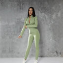 Solid Color Zipper Stand Collar Sports Jacket Fitness