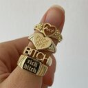Shaped Rings Vintage Alloy Letter Cutout Heart Set