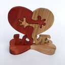 Valentines Day Gift Wooden Heart Love Desktop Ornament