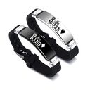 Black Silver Her King His Queen Couple Bracelets