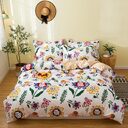 Cover Set Bed Cotton Quilt Bedsheet Bedding Duvet