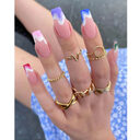 Fake Nails Multicolored Wave Pattern Extra Long Ballerina