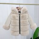 Children's Cotton Coat Rex Rabbit Hooded Faux Fur