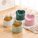 Pet Ceramic Bowl With Inclined Mouth Practical Durable