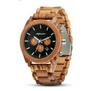 Mens Six Hand Chronograph Calendar Sports Wood Casual
