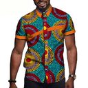 African Men Clothing Printed Short Sleeve Top T