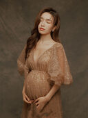 Sequin Fairy Wedding Dress Pregnant Women Photo Studio
