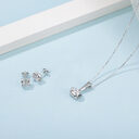 S925 Sterling Silver Inlaid Moissanite Stud Necklace Two