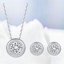 Round Pie Shape S925 Sterling Silver Inlaid Moissanite