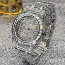 Mens Quartz Casual Round Hip Hop Sports Watch