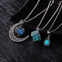 Glow In The Dark Necklace Moon Square Heart