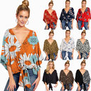 Spring And Summer New V-neck Short-sleeved Printed Loose