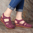 Women's Plus Size Retro Sandals Round Toe Wedge