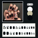 Wearing Black Frosted Shell Fake Nails