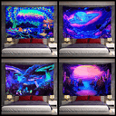Fluorescent UV Light Printing Home Decor Tapestry Beach