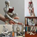 Reading Woman Thinker Resin Statue House Decoration Ornament
