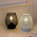 Retro Iron Art Table Lamp Battery Powered Night