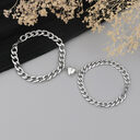 Magnetic Stainless Steel Heart Charm Couple Bracelet