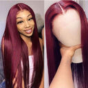 Full Headgear Long Straight Front Lace Wig Smooth