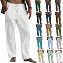 Men's Linen Casual Drawstring Loose Pants