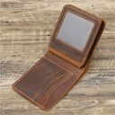 Men's Wallet Leather Retro Rough Tri-fold First Layer