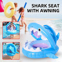 Inflatable Swimming Ring For Kids With Awning Shark