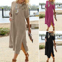 European And American Casual Retro Long Shirt Dress