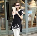 Summer Clothing New Short Sleeve Women's Embroidered Chiffon