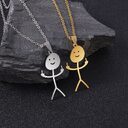 Funny Doodle Necklace Hip Hop Smiley Stick Figure