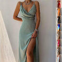V-neck Slit Sling Dress Summer Fashion Sexy Slim