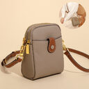Lychee Pattern Mobile Phone Bag Small Leather Crossbody