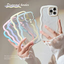 Wave Border Mobile Phone Case Solid Color Simple
