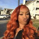 European And American Dark Orange Wig Hair Set
