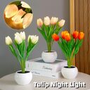 LED Tulip Flower Night Light Artificial Flowerpot Potted