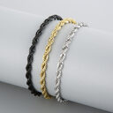 Gold Double Color Twist Chain Stainless Steel Bracelet