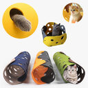Cat Tunnel Toy Felt Pom Splicing Deformable Kitten