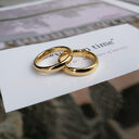 Glossy Plain Circle Tungsten Steel Couple Rings