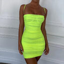 Summer Women Spaghetti Straps Sash Sexy Club Party
