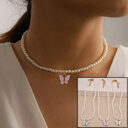 Elegant White Pearl Choker Necklace Small Round Wedding