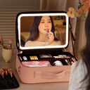 Smart LED Cosmetic Case With Mirror Bag Large